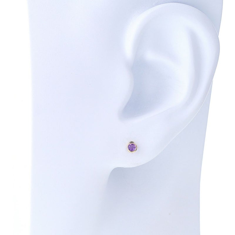 K10 YG アメジスト ピアス イエローゴールド フクリン留め フクリン 2月 誕生石 レディース 彼女 妻 20代 30代 40代 誕生日 誕生日プレゼント ギフト