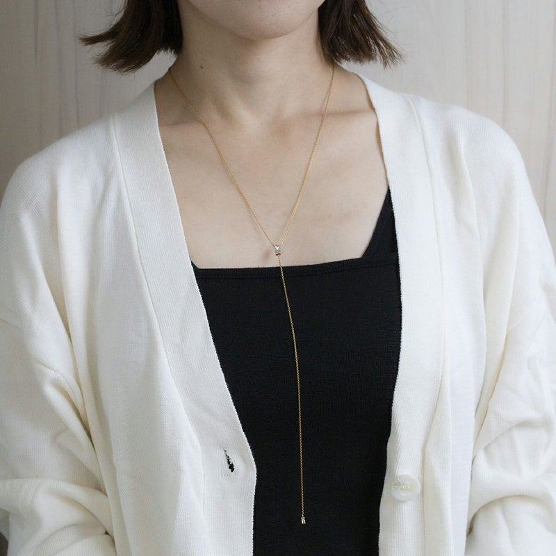 レアリゼ ベル ネックレス シルバー ロングネックレス ラリエットネックレス キュービックジルコニア 妻 彼女 誕生日プレゼント ギフト レディース belle