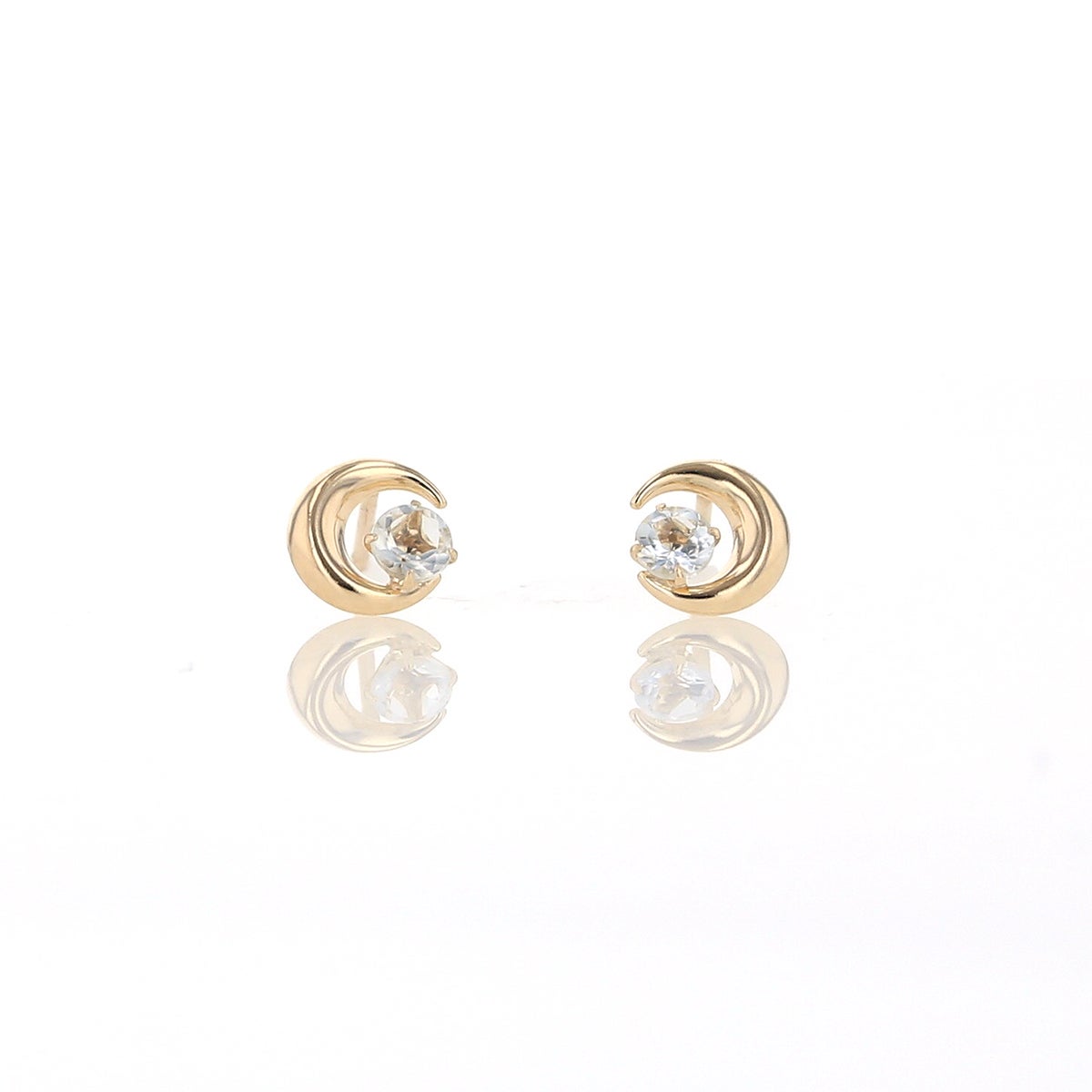 K10 YG アクアマリン 三日月 ピアス レディース 3月 誕生石 ギフト 誕生日プレゼント 20代 30代 40代 イエローゴールド ムーン 妻 彼女 可愛い