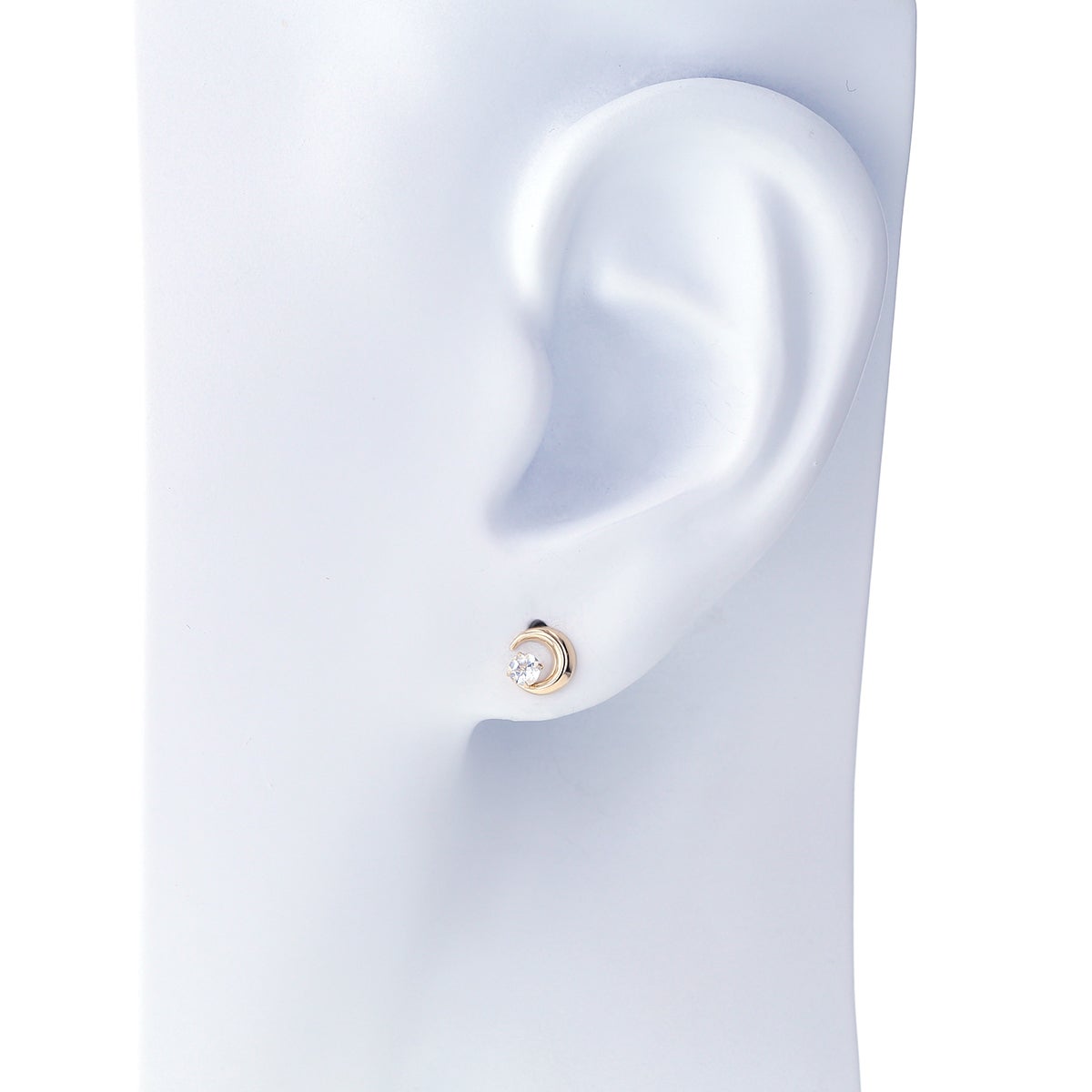 K10 YG アクアマリン 三日月 ピアス レディース 3月 誕生石 ギフト 誕生日プレゼント 20代 30代 40代 イエローゴールド ムーン 妻 彼女 可愛い