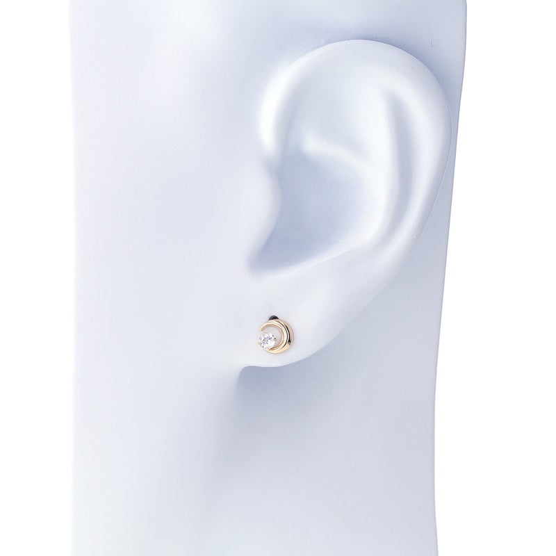 K10 YG アクアマリン 三日月 ピアス レディース 3月 誕生石 ギフト 誕生日プレゼント 20代 30代 40代 イエローゴールド ムーン 妻 彼女 可愛い