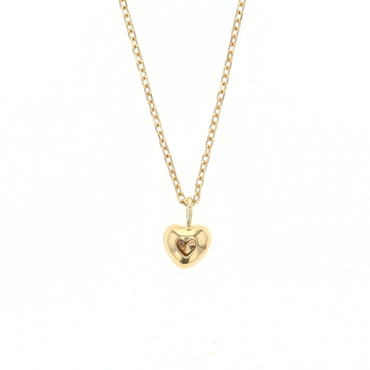 K18 YG ブラウンダイヤモンド ハート ネックレス ダイヤモンド イエローゴールド 18K レディース 4月 誕生日プレゼント 彼女 妻 レディース 20代 30代 40代