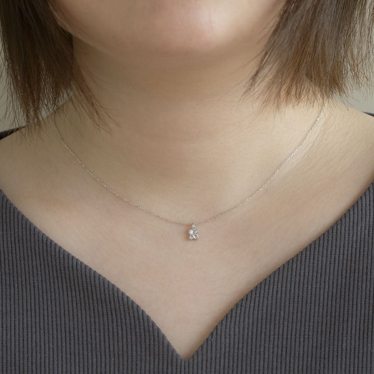 K10 WG アクアマリン ダイヤモンド ネックレス 花 フラワー レディース 3月 誕生石 プレゼント 彼女 妻 レディース 30代 40代 ホワイトゴールド