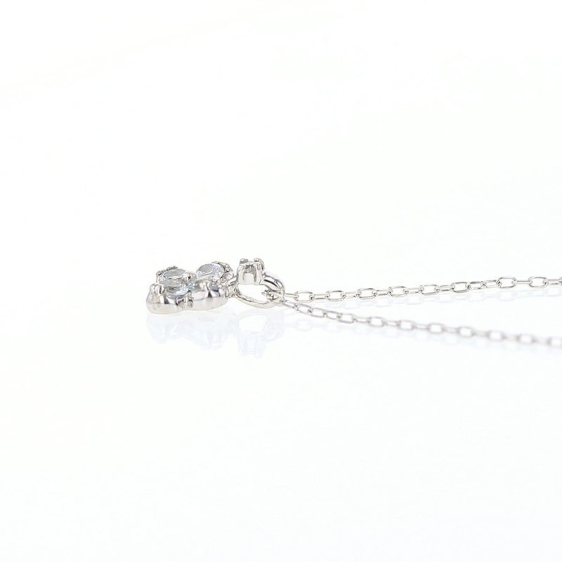 K10 WG アクアマリン ダイヤモンド ネックレス 花 フラワー レディース 3月 誕生石 プレゼント 彼女 妻 レディース 30代 40代 ホワイトゴールド