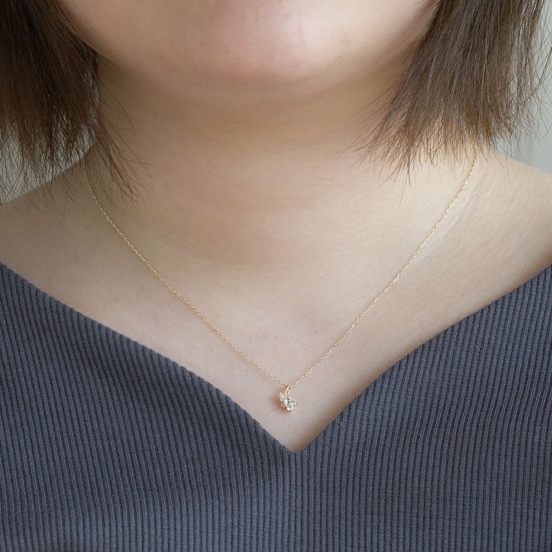 K10 YG アクアマリン ダイヤモンド フラワー ネックレス 花 レディース 3月 誕生日プレゼント ギフト 彼女 妻 20代 30代 40代 イエローゴールド