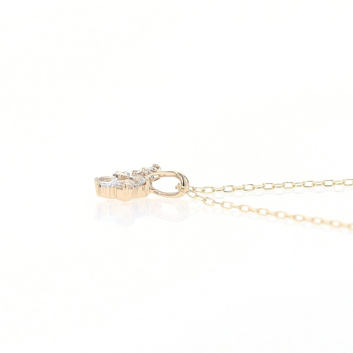 K10 YG アクアマリン ダイヤモンド フラワー ネックレス 花 レディース 3月 誕生日プレゼント ギフト 彼女 妻 20代 30代 40代 イエローゴールド