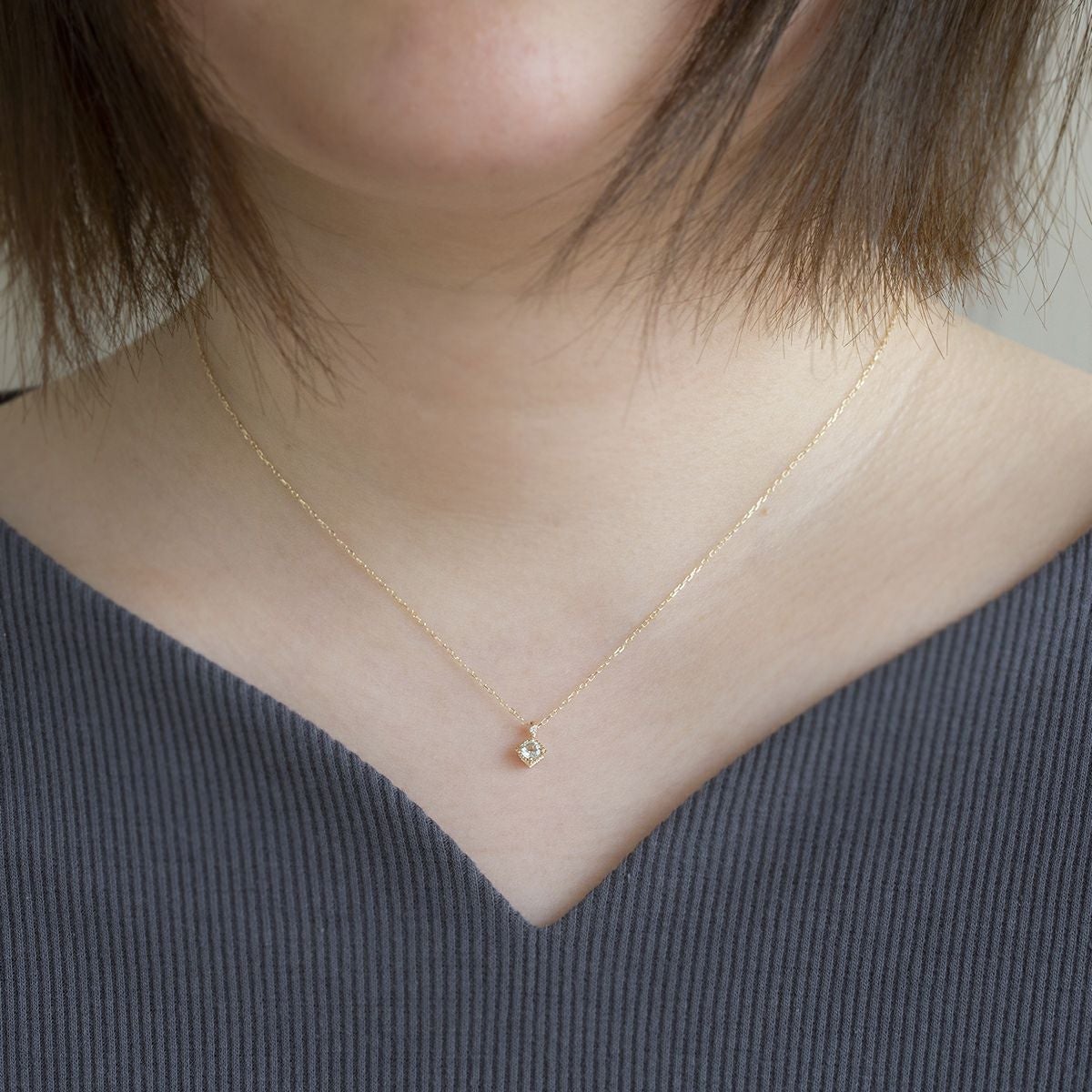 K10 YG アクアマリン ダイヤモンド ネックレス スクエア レディース 3月 誕生日プレゼント ギフト 彼女 妻 20代 30代 40代 イエローゴールド