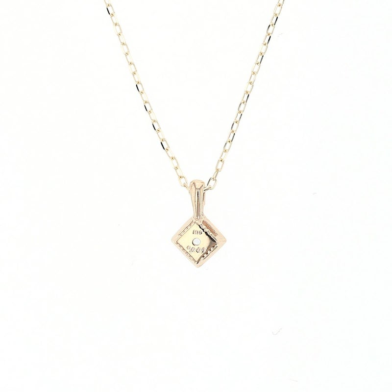 K10 YG アクアマリン ダイヤモンド ネックレス スクエア レディース 3月 誕生日プレゼント ギフト 彼女 妻 20代 30代 40代 イエローゴールド