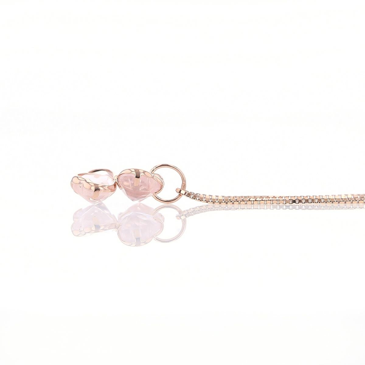 K10 PG ローズクォーツ ネックレス クローバー