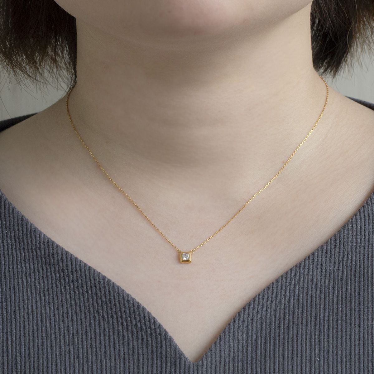 【レアリゼ ベル】 シルバー キュービックジルコニア ネックレス