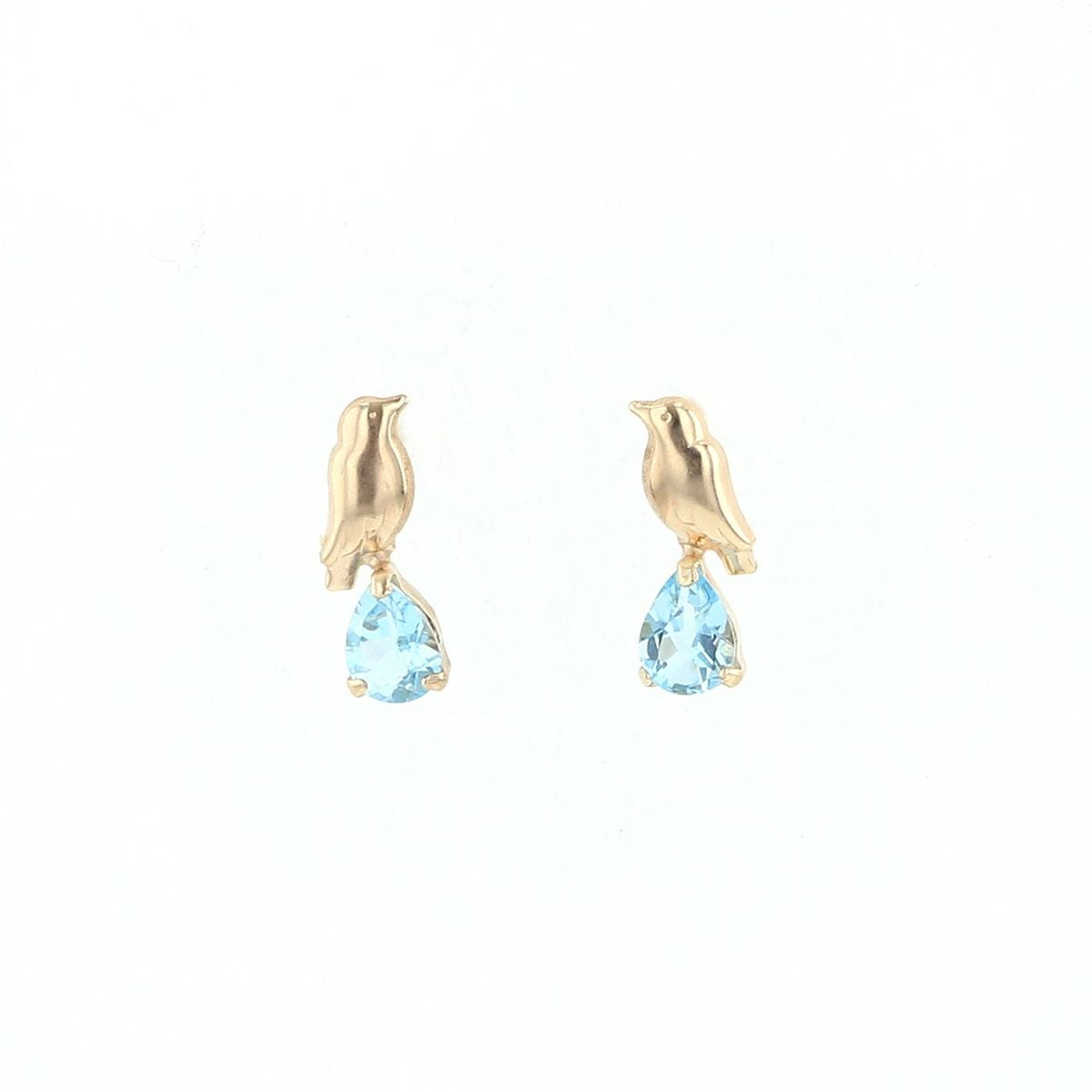 K10 YG ブルートパーズ ピアス 鳥 イエローゴールド 10金 11月 誕生石 誕生日プレゼント ギフト レディース 20代 30代 40代 10k k10 天然石