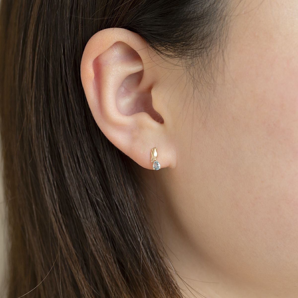 K10 YG ブルートパーズ ピアス 鳥 イエローゴールド 10金 11月 誕生石 誕生日プレゼント ギフト レディース 20代 30代 40代 10k k10 天然石