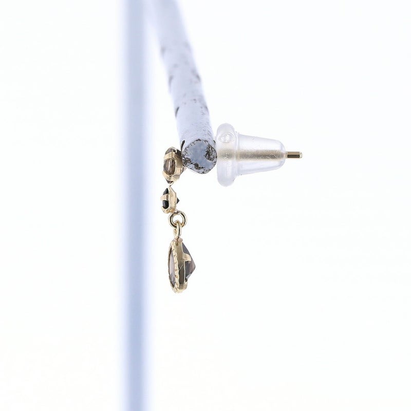 K10 YG オニキス スモーキークォーツ ピアス イエローゴールド レディース 妻 彼女 誕生日プレゼント ギフト