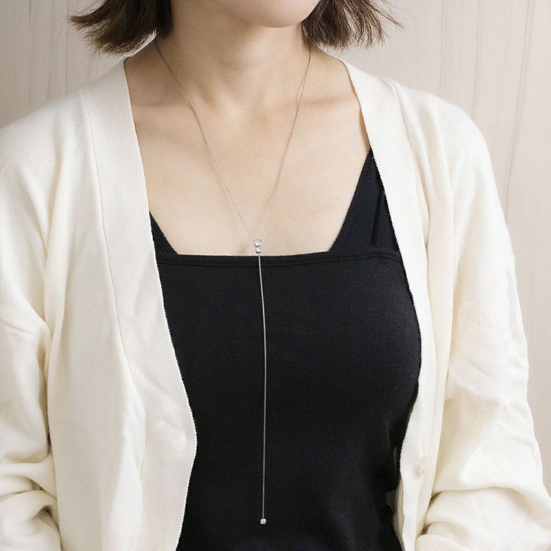 レアリゼ ベル ネックレス シルバー ロングネックレス ラリエットネックレス キュービックジルコニア 妻 彼女 誕生日プレゼント ギフト レディース belle