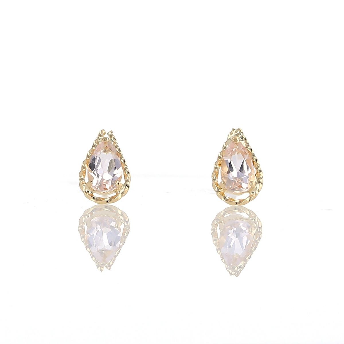 K18 YG モルガナイト ピアス ペアシェイプ レディース シンプル 18金 イエローゴールド おしゃれ 20代 30代 40代 かわいい 誕生日プレゼント 4月誕生石 記念日 天然石