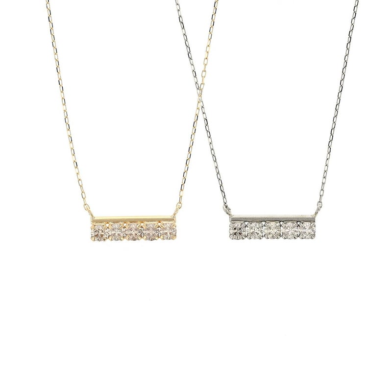 H&C鑑別書付き プラチナ/K18 YG ダイヤモンド ネックレス ラインネックレス バーネックレス PT プラチナ K18 イエローゴールド 18K 18金 誕生日プレゼント レディース 女性 彼女 20代 30代 40代 誕生日 記念日 ギフト ハート＆キューピッド