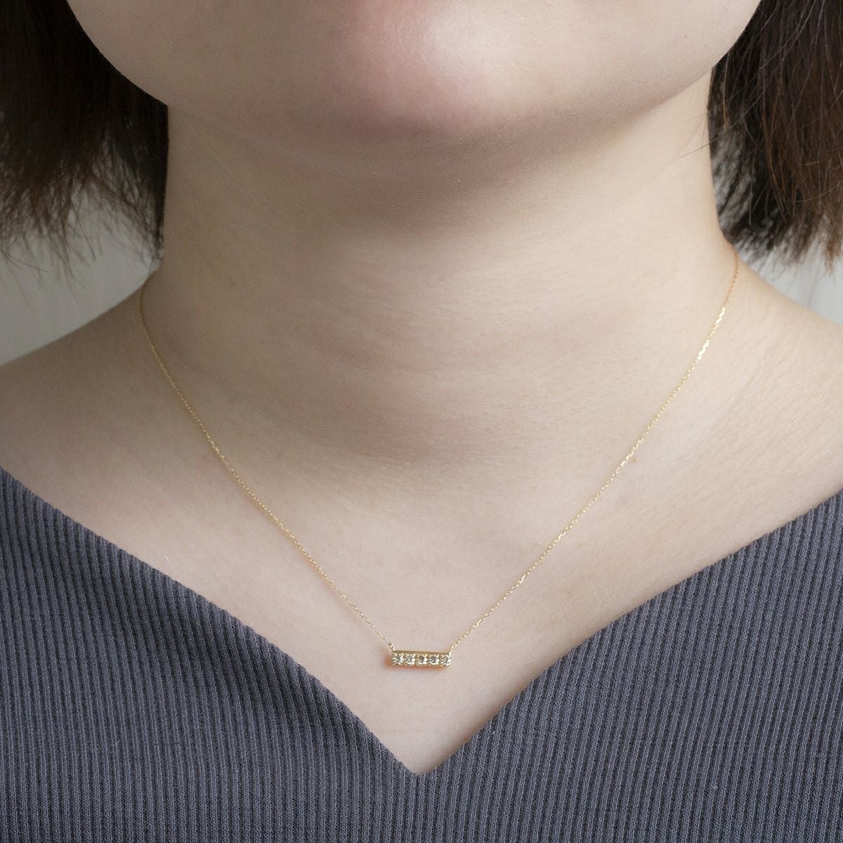H&C鑑別書付き プラチナ/K18 YG ダイヤモンド ネックレス ラインネックレス バーネックレス PT プラチナ K18 イエローゴールド 18K 18金 誕生日プレゼント レディース 女性 彼女 20代 30代 40代 誕生日 記念日 ギフト ハート＆キューピッド