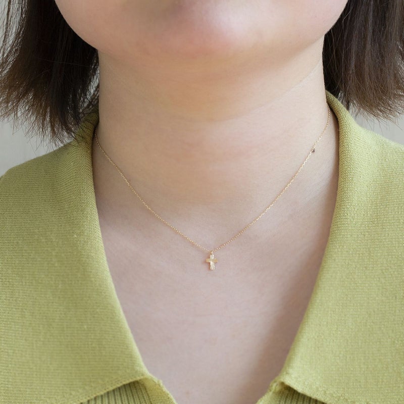 K10 YG クロス ネックレス