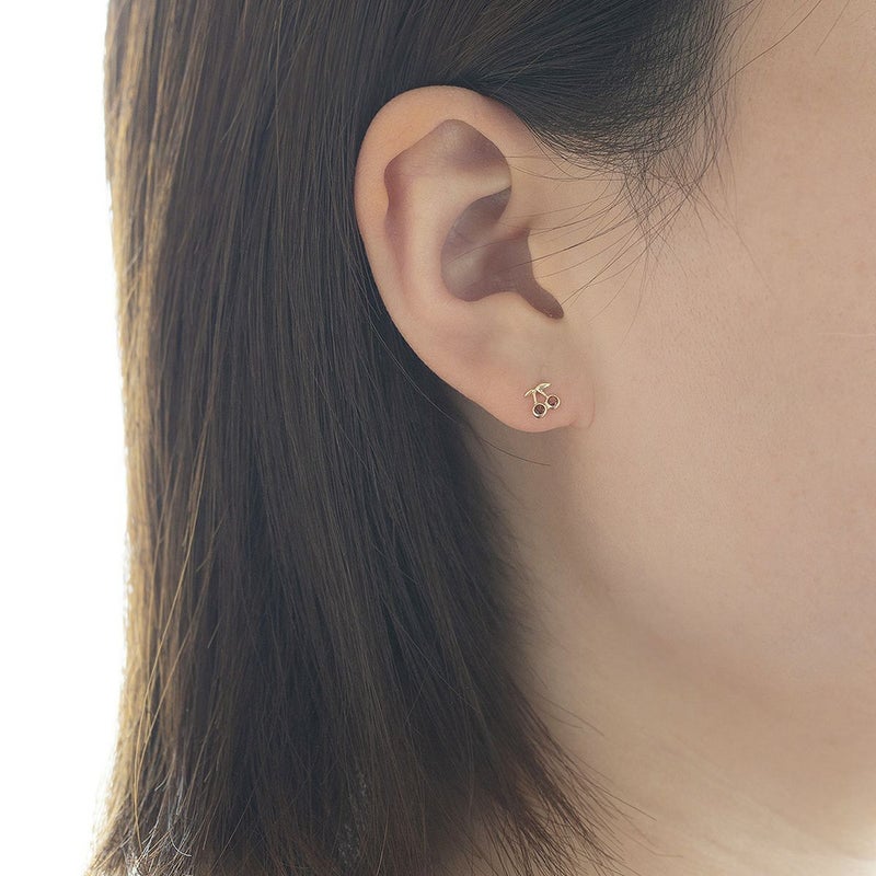 K10 YG ガーネット ピアス さくらんぼ チェリー イエローゴールド 10金 1月 誕生石 誕生日プレゼント ギフト レディース 20代 30代 40代 10k k10 天然石