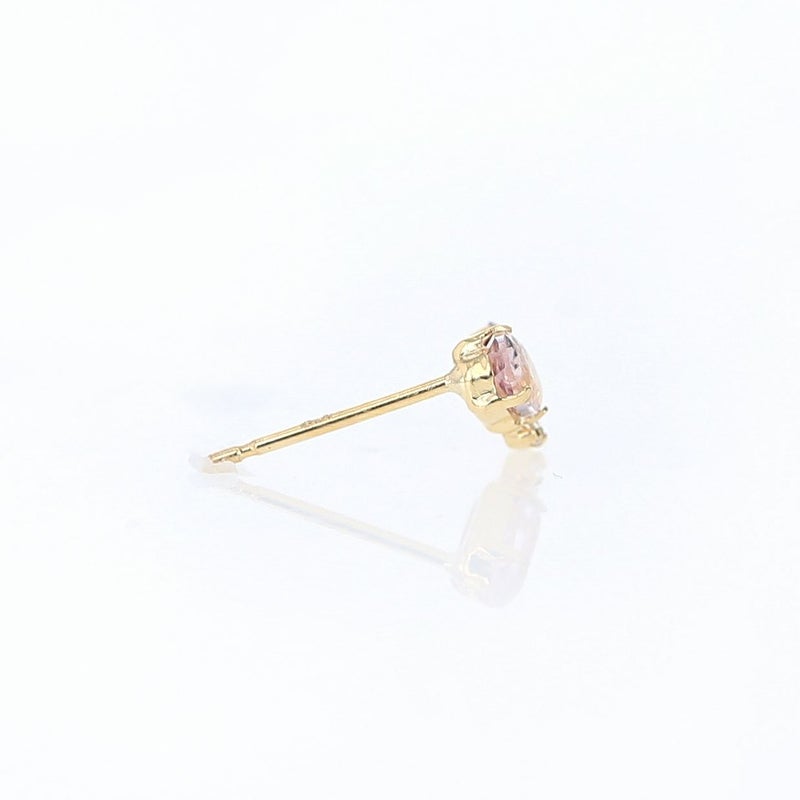 K10 YG ハート モルガナイト ロードライトガーネット ホワイトトパーズ ピアス レディース 10金 イエローゴールド おしゃれ K10 20代 30代 40代 かわいい プレゼント 4月誕生石 1月誕生石 記念日 天然石