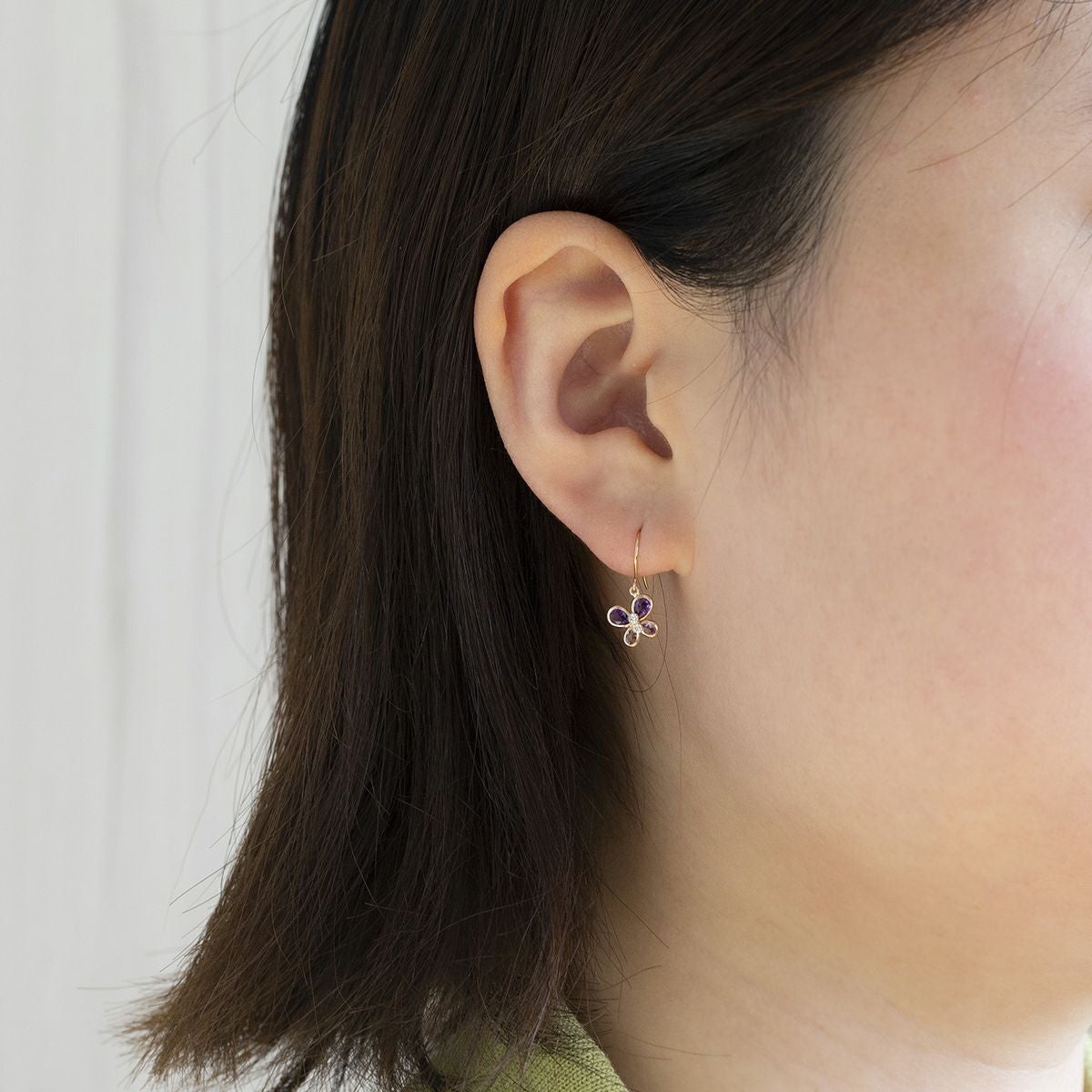 K10 PG アメジスト 蝶々 ピアス ライトアメジスト キュービックジルコニア 蝶 ピンクゴールド 蝶 かわいい レディース 彼女 妻 20代 30代 40代 誕生日 誕生日プレゼント ギフト