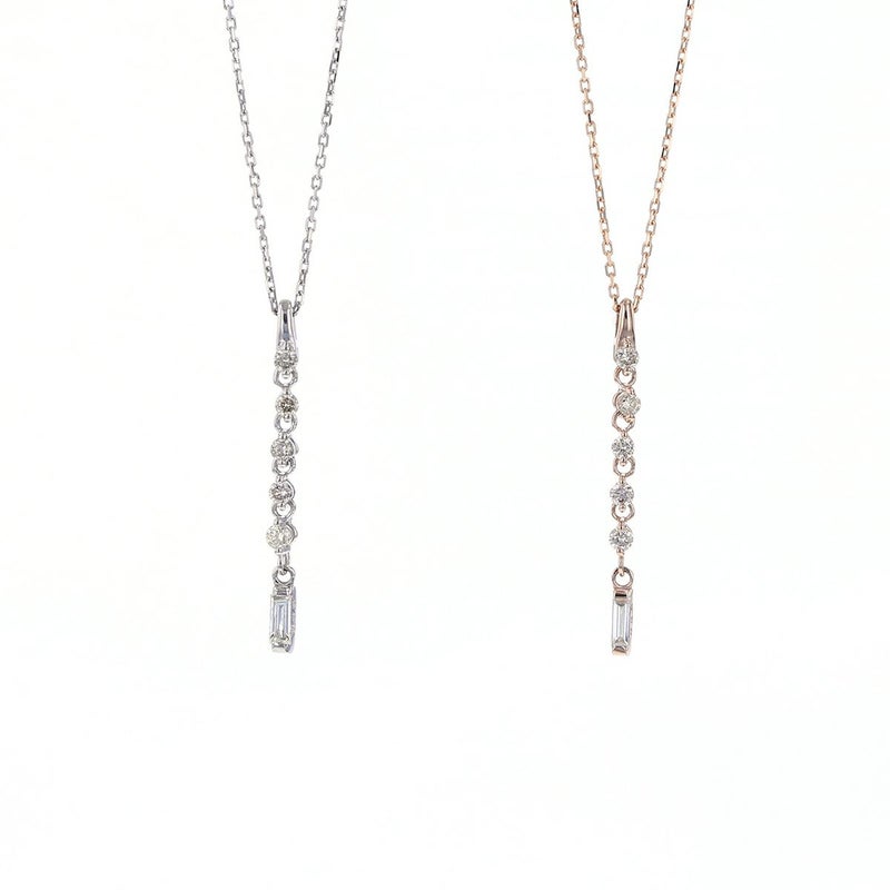 K18 PG プラチナ ダイヤモンド ネックレス レディース プラチナ K18PG PT PT950 PT850 18金 ピンクゴールド 4月誕生石 4月 誕生日 バー