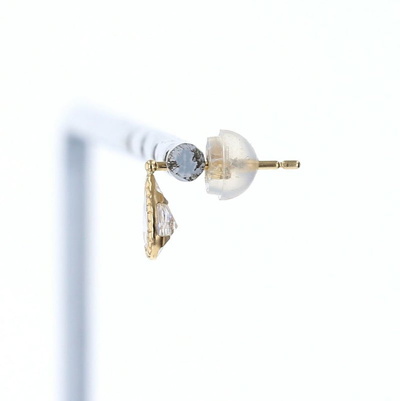 K18 YG スーパーキュービックジルコニア ピアス イエローゴールド レディース 18金 CZ 誕生日プレゼント ギフト 20代 30代 40代 女性 彼女 妻