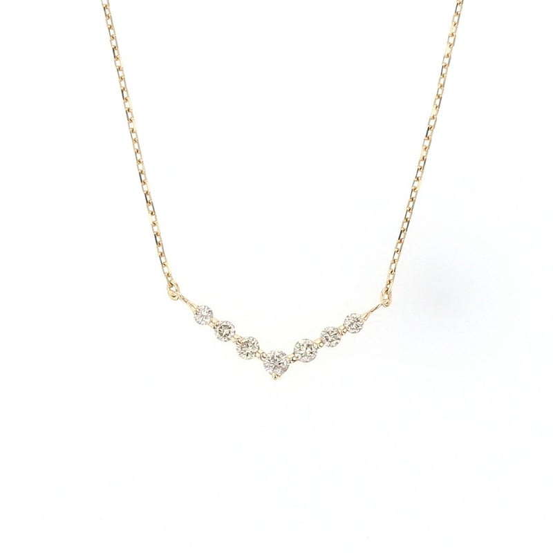 K10 YG ダイヤモンド ネックレス イエローゴールド V字 ダイヤ 10K 10金 レディース 誕生日 4月誕生石 キラキラ 誕生日プレゼント ギフト 妻 彼女