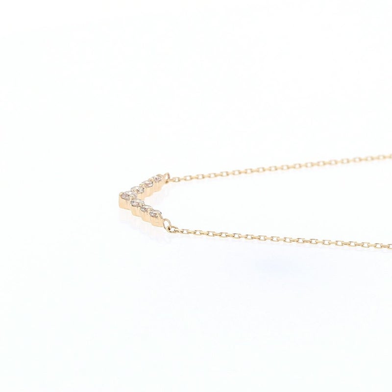 K10 YG ダイヤモンド ネックレス イエローゴールド V字 ダイヤ 10K 10金 レディース 誕生日 4月誕生石 キラキラ 誕生日プレゼント ギフト 妻 彼女