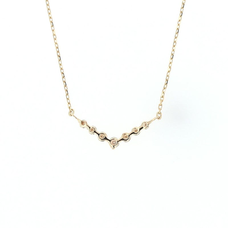 K10 YG ダイヤモンド ネックレス イエローゴールド V字 ダイヤ 10K 10金 レディース 誕生日 4月誕生石 キラキラ 誕生日プレゼント ギフト 妻 彼女