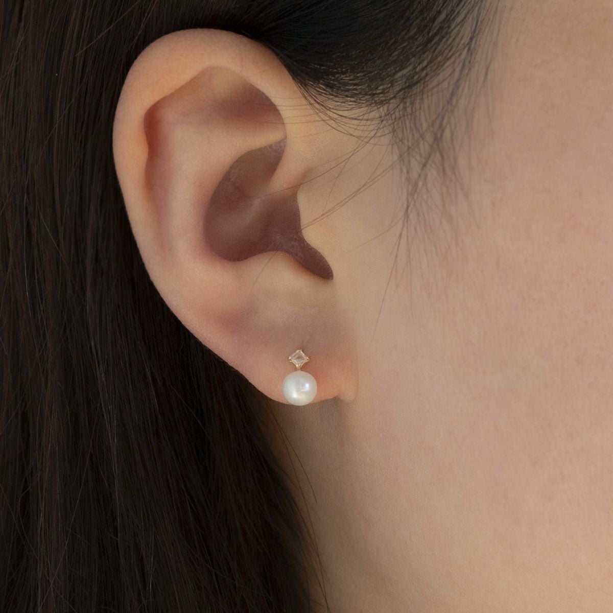 K10 YG 淡水パール ローズクォーツ ピアス 6月 誕生石 誕生日プレゼント ギフト 一粒 妻 彼女 小ぶり パール 可愛い レディース 10金 10K 誕生日 20代 30代 40代 女性