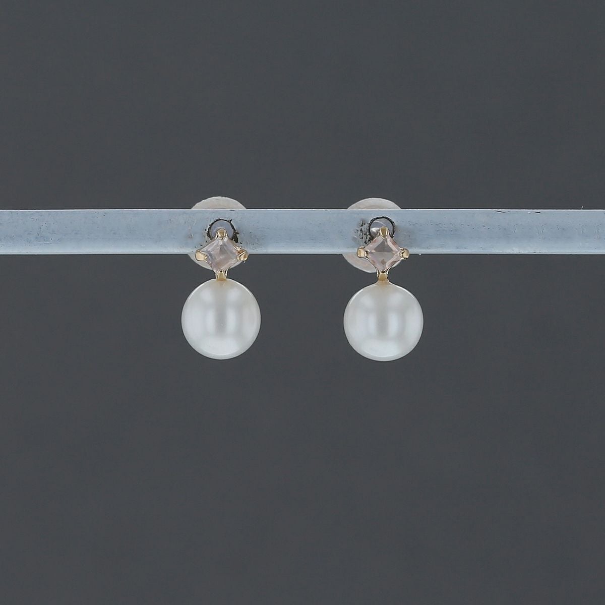 K10 YG 淡水パール ローズクォーツ ピアス 6月 誕生石 誕生日プレゼント ギフト 一粒 妻 彼女 小ぶり パール 可愛い レディース 10金 10K 誕生日 20代 30代 40代 女性