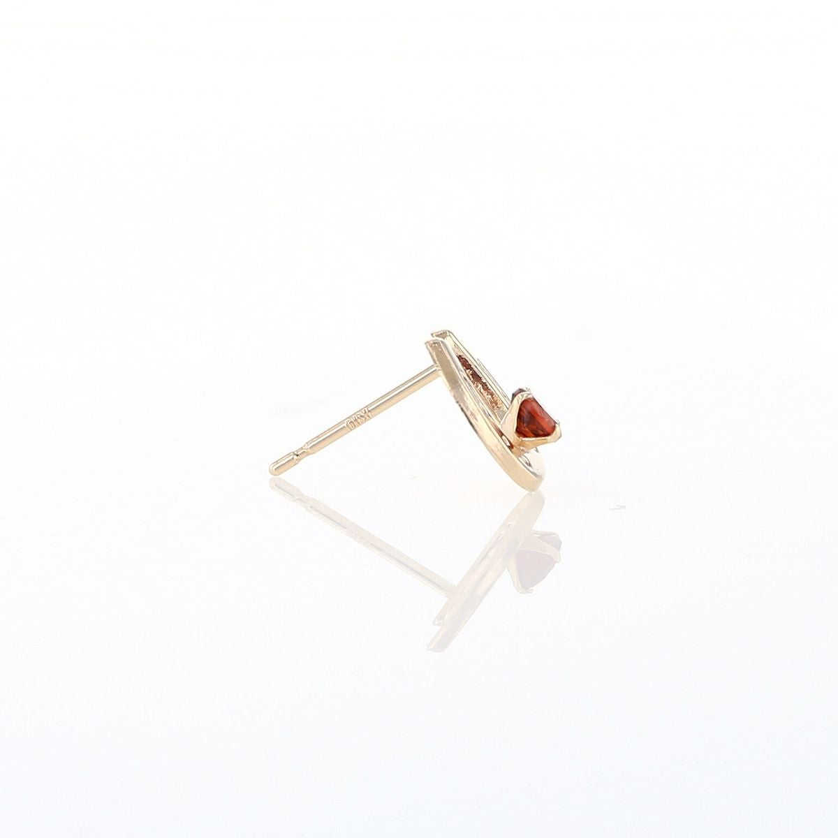 K10 YG ホースシュー 馬蹄 ガーネット ピアス 10k 1月 誕生石 イエローゴールド レディース 彼女 プレゼント ラッキーモチーフ