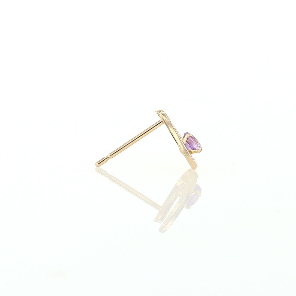 K10 YG ホースシュー 馬蹄 アメジスト ピアス 10k 2月 誕生石 イエローゴールド レディース 彼女 妻 プレゼント ラッキーモチーフ