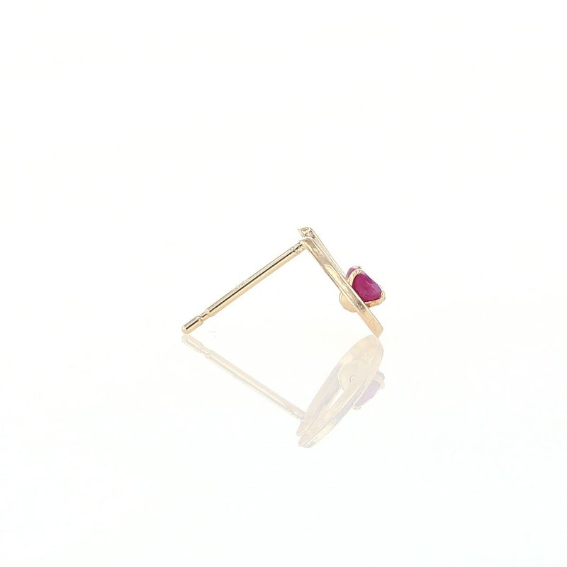 K10 YG ホースシュー 馬蹄 ルビー ピアス 10k 7月 誕生石 イエローゴールド レディース 彼女 妻 プレゼント ラッキーモチーフ