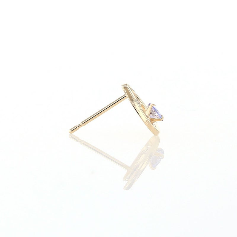 K10 YG ホースシュー 馬蹄 タンザナイト ピアス 10k 12月 誕生石 イエローゴールド レディース 彼女 妻 プレゼント ラッキーモチーフ