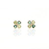 K10 YG クローバー ペリドット グリーンキュービックジルコニア ピアス 10k 10金 8月 誕生石 イエローゴールド レディース 彼女 誕生日プレゼント ギフト かわいい 四つ葉
