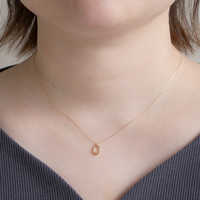 K10 YG ダイヤモンド ネックレス