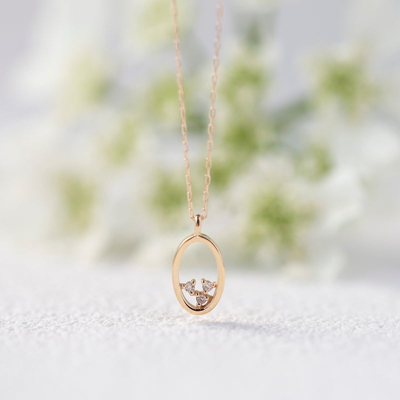 K10 YG ダイヤモンド ネックレス