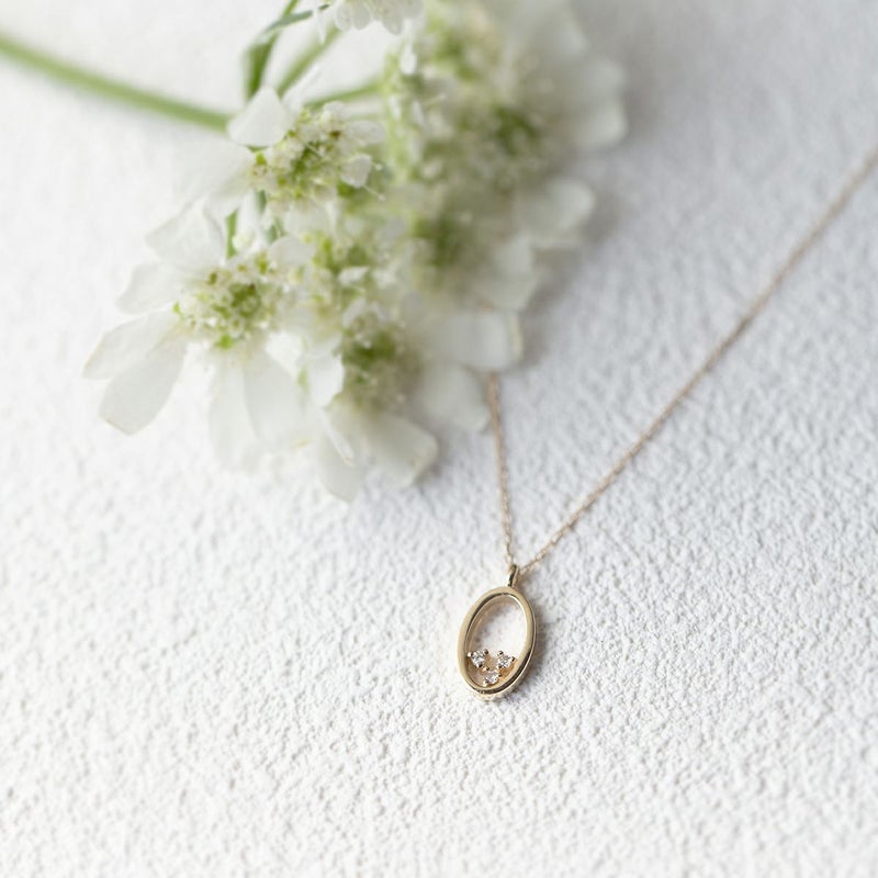 K10 YG ダイヤモンド ネックレス