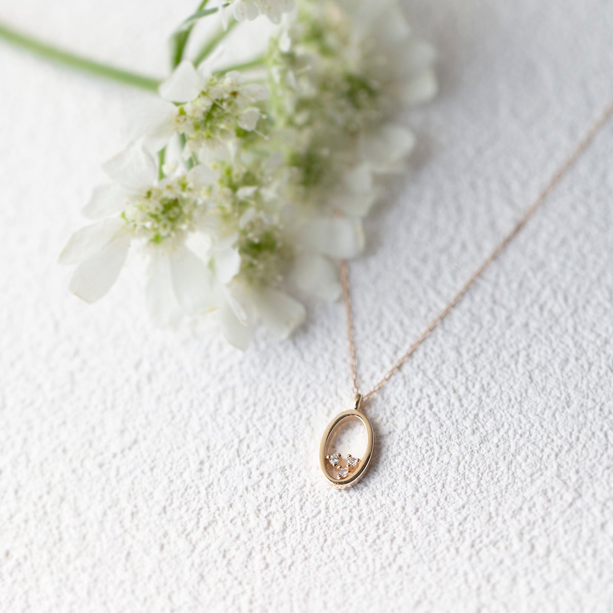 K10 YG ダイヤモンド ネックレス