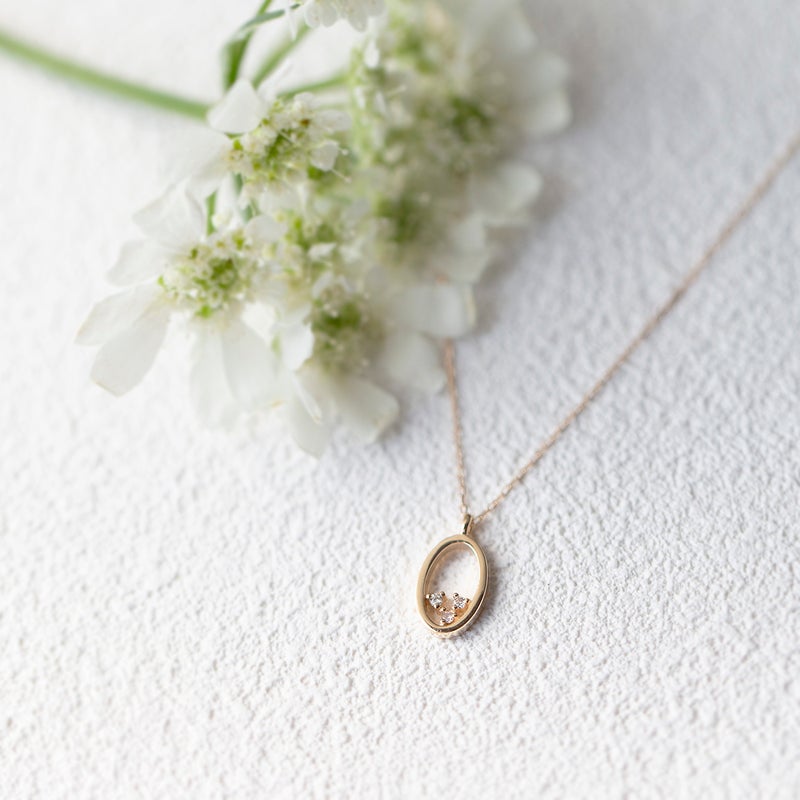 K10 YG ダイヤモンド ネックレス