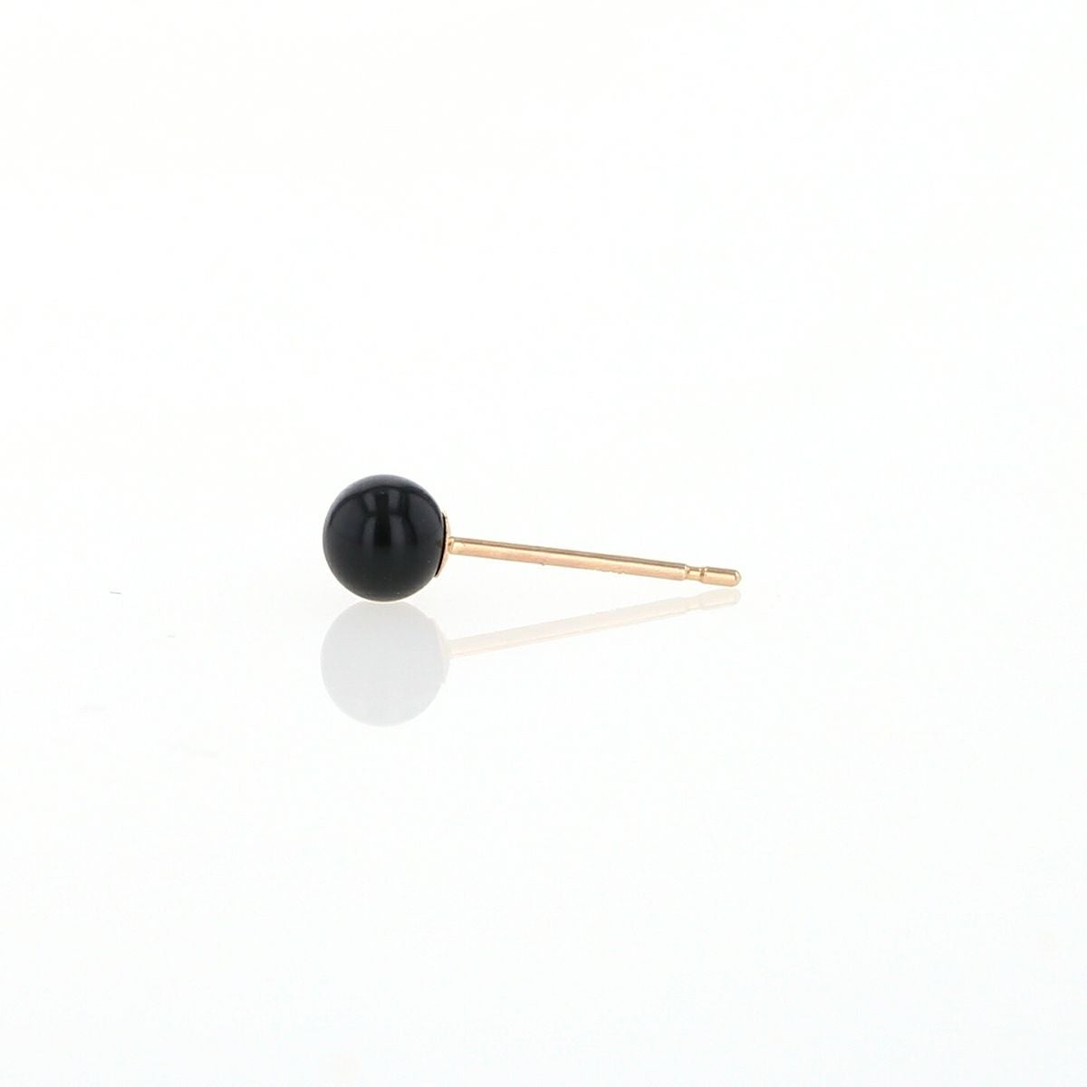 K18 YG オニキス ピアス 4mm