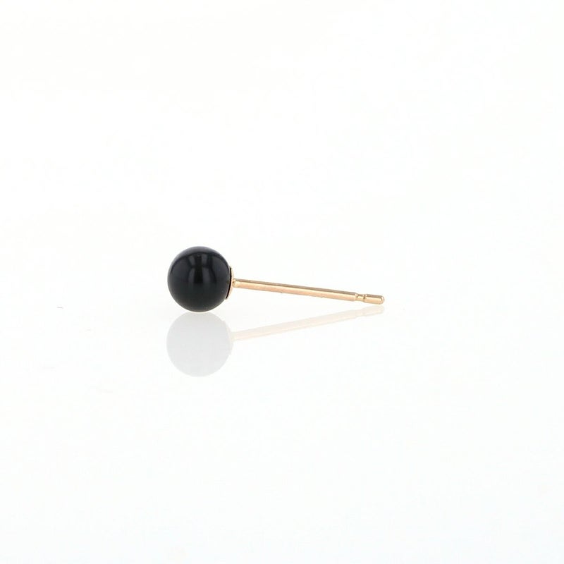 K18 YG オニキス ピアス 4mm