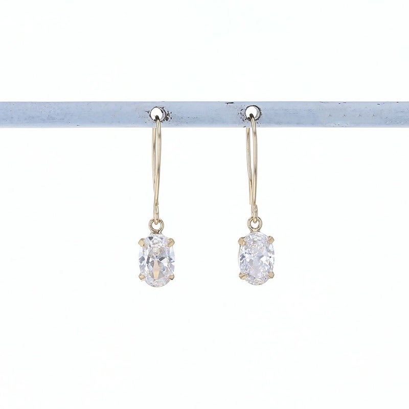 K10 YG キュービックジルコニア ピアス イエローゴールド レディース フック ジプシー ゆれる 10金 CZ プレゼント 誕生日 20代 30代 40代 女性 彼女 ギフト