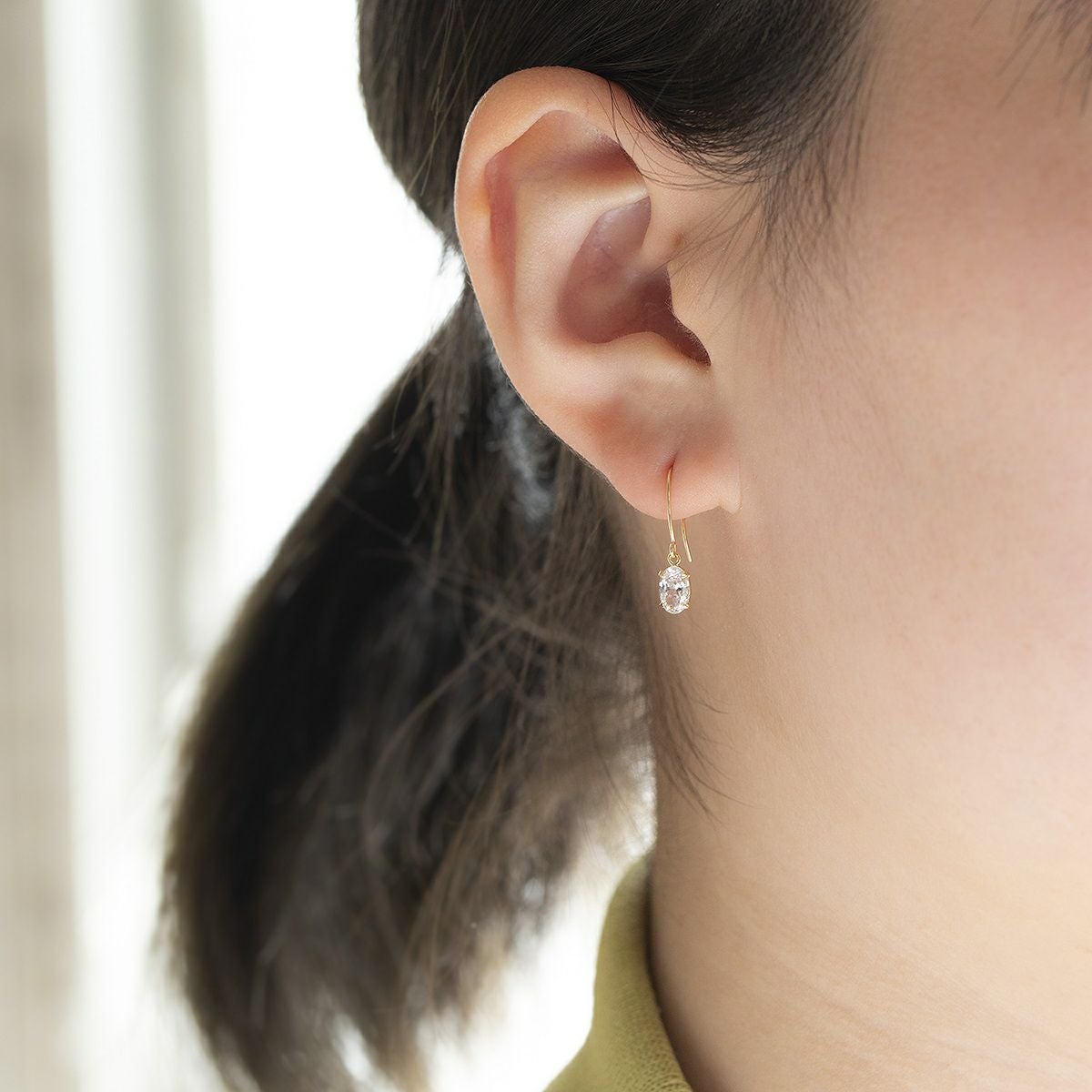 K10 YG キュービックジルコニア ピアス イエローゴールド レディース フック ジプシー ゆれる 10金 CZ プレゼント 誕生日 20代 30代 40代 女性 彼女 ギフト