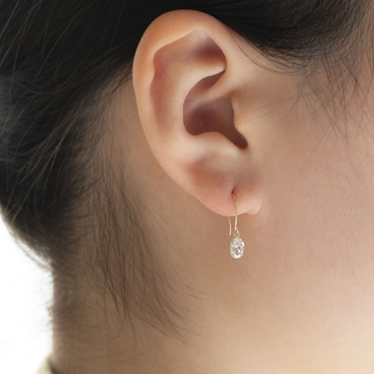 K10 YG キュービックジルコニア ピアス イエローゴールド レディース フック ジプシー ゆれる 10金 CZ プレゼント 誕生日 20代 30代 40代 女性 彼女 ギフト