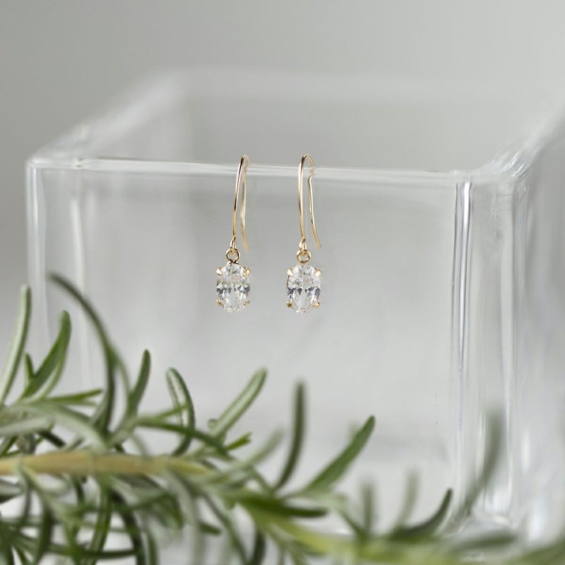 K10 YG キュービックジルコニア ピアス イエローゴールド レディース フック ジプシー ゆれる 10金 CZ プレゼント 誕生日 20代 30代 40代 女性 彼女 ギフト