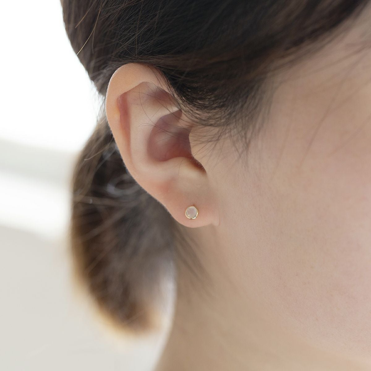 K10 YG ムーンストーン ピアス イエローゴールド 10金 6月 誕生石 誕生日 プレゼント レディース 20代 30代 40代 10k k10 天然石