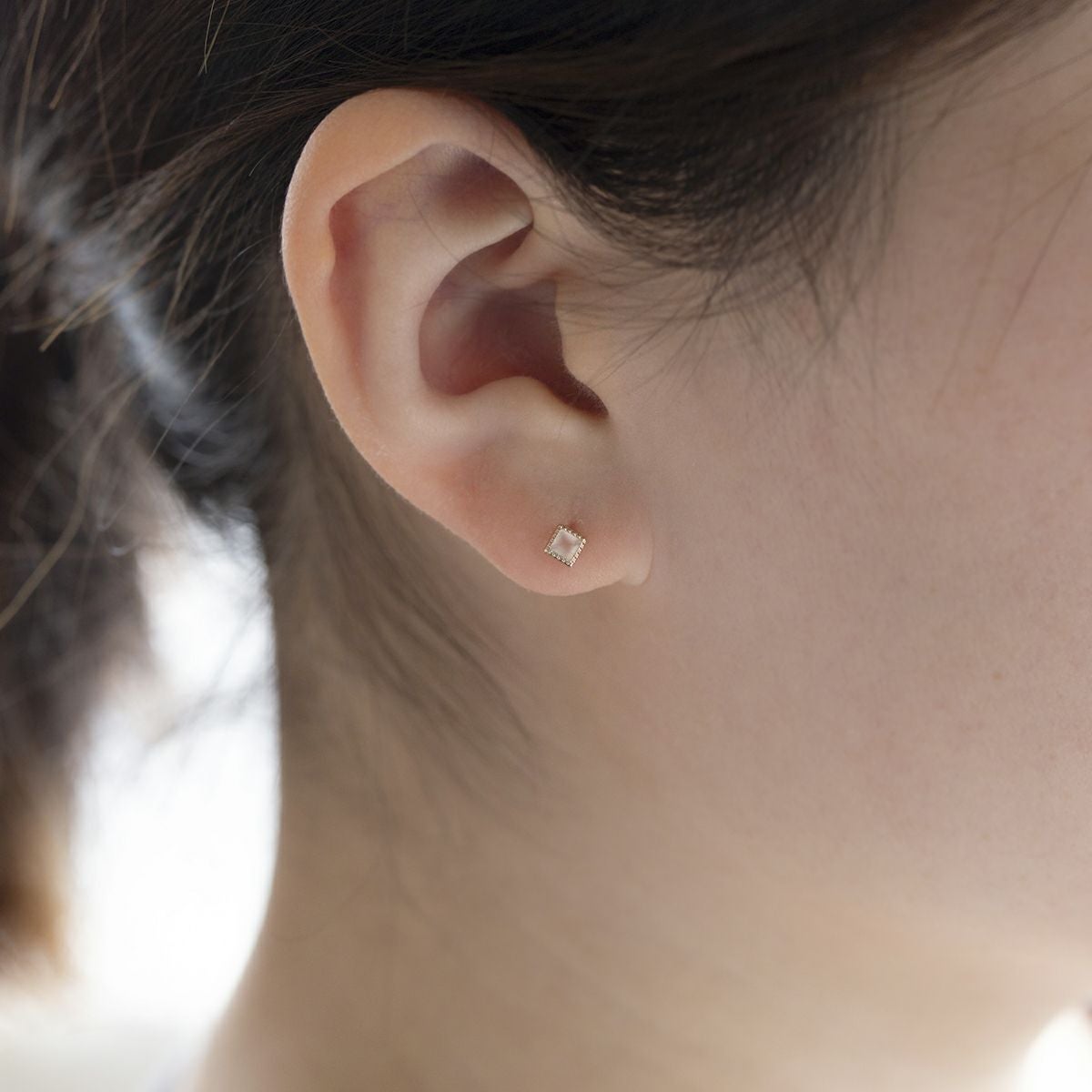 K10 PG ムーンストーン ピアス ピンクゴールド 10金 6月 誕生石 誕生日 プレゼント レディース 20代 30代 40代 10k k10 天然石